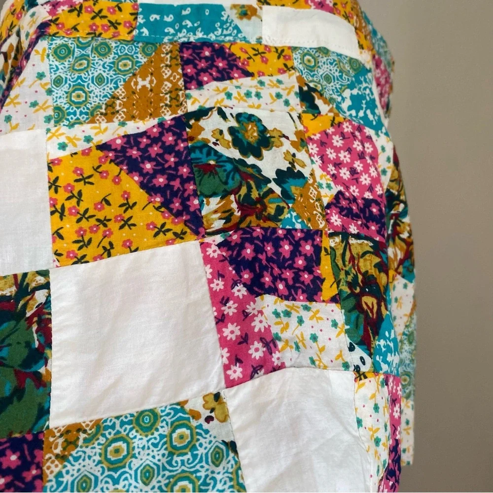 Pilcro Anthropologie Patchwork Cami Tank Top XS Boho Quilted Cottagecore Hippie - Picture 11 of 14